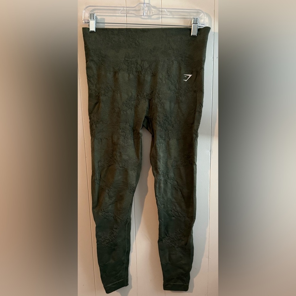 Gymshark Womens Adapt Camo Seamless Activewear Workout Leggings Green L